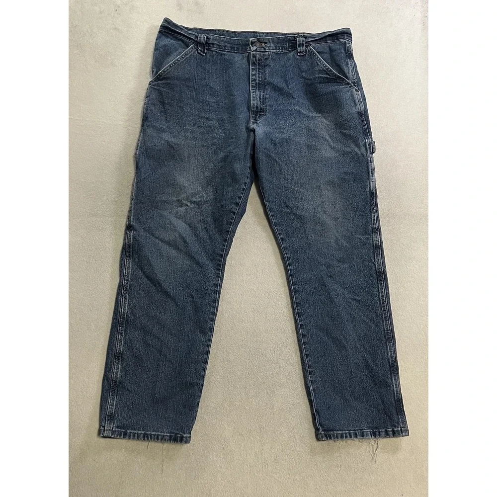 Vintage Wrangler Carpenter Denim Jeans Men's Size 38x30 Straight Leg Loop Work